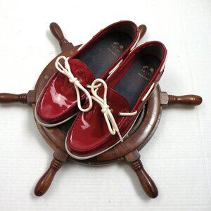 Cole Haan 1928 Red Patent Boat Shoe Deck Size 9 B woman’s
